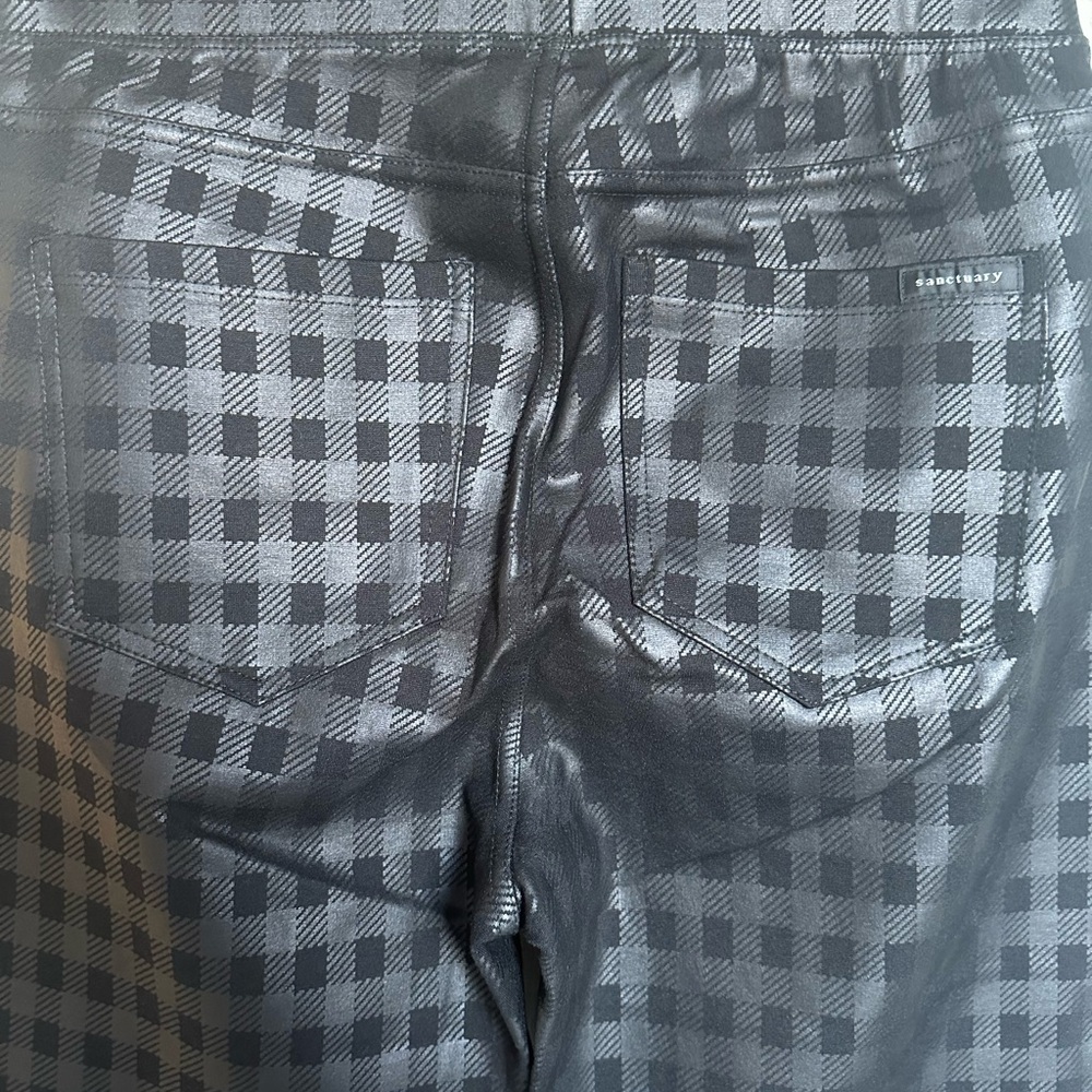 Sanctuary Black Plaid Print Leggings- Small - Picture 7 of 12